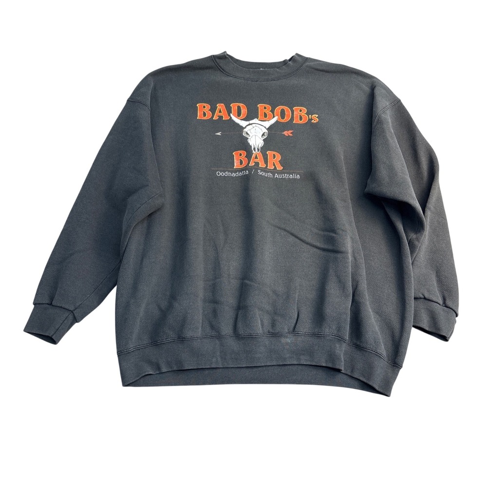 Vintage Lee Heavyweight Bad Bobs Bar South Australia Sweatshirt Mens 2XL Black